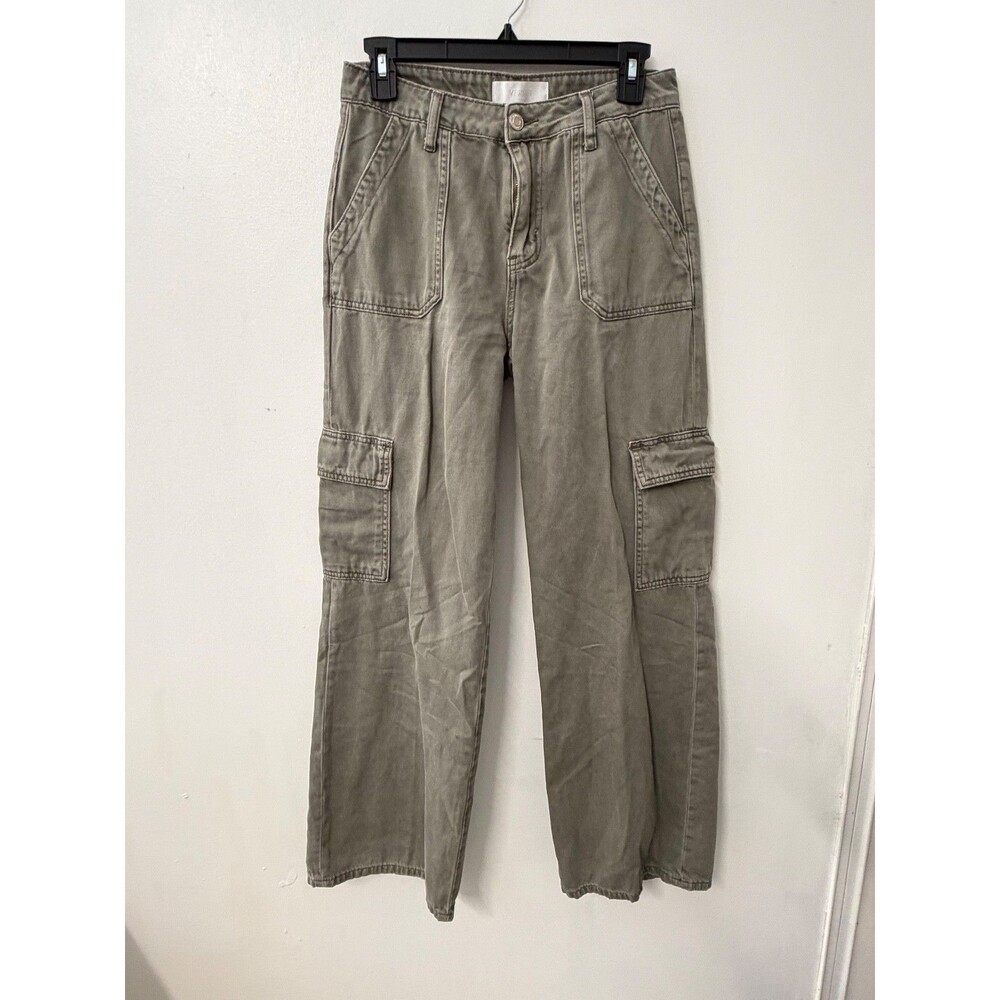 Vervet Utility Cargo Pants Women’s Size 26 Green High Rise Wide Leg Olivia - Picture 2 of 9